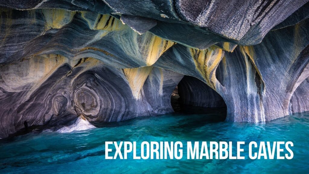 Exploring the Marble Cathedral at General Carrera Lake, Chile