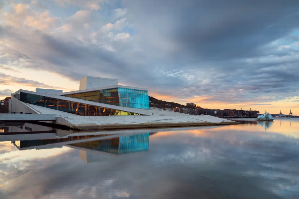 Modern Oslo Opera House on the Waterfront