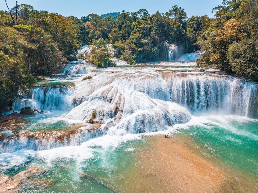 Plunge into Agua Azul Waterfalls in Chiapas